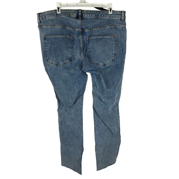 H&M Women's Raw Hem Blue Jeans Size 16 - Picture 3 of 6